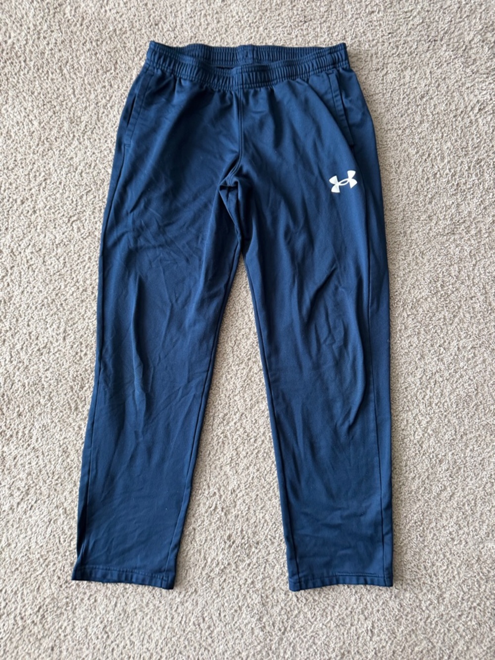 Under Armour Navy Boys' Jogger Sweatpants with White Logo